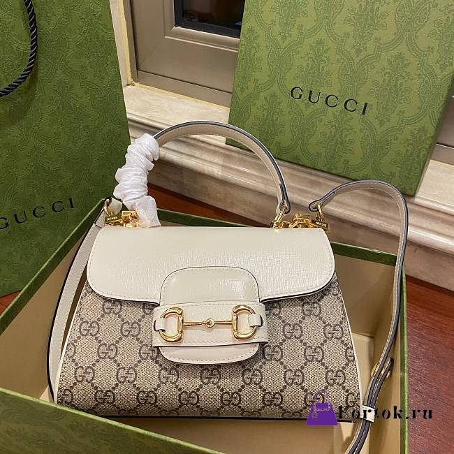 Fortok Gucci Horsebit 1955 mini bag Canvas Beige 22/16/10.5cm - 1