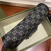 Fortok Gucci GG Horsebit 1955 shoulder bag in black denim 25x18x8cm - 3
