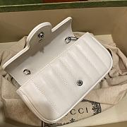 Fortok Gucci GG Marmont mini Silver Hardware in White 16.5x9.5x4.5cm - 6
