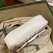 Fortok Gucci GG Marmont mini Silver Hardware in White 16.5x9.5x4.5cm - 4
