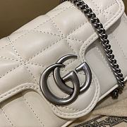 Fortok Gucci GG Marmont mini Silver Hardware in White 16.5x9.5x4.5cm - 2