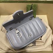 Fortok Gucci GG Marmont Silver Hardware in Blue 16.5x9.5x4.5cm - 2