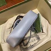 Fortok Gucci GG Marmont Silver Hardware in Blue 16.5x9.5x4.5cm - 4