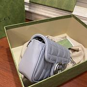 Fortok Gucci GG Marmont Silver Hardware in Blue 16.5x9.5x4.5cm - 3