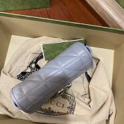 Fortok Gucci GG Marmont Silver Hardware in Blue 16.5x9.5x4.5cm - 5