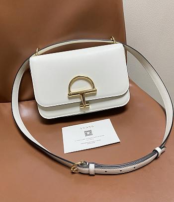 Fortok Gucci Siena small shoulder bag White Leather 22.5*14*8CM