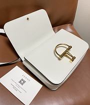 Fortok Gucci Siena small shoulder bag White Leather 22.5*14*8CM - 5