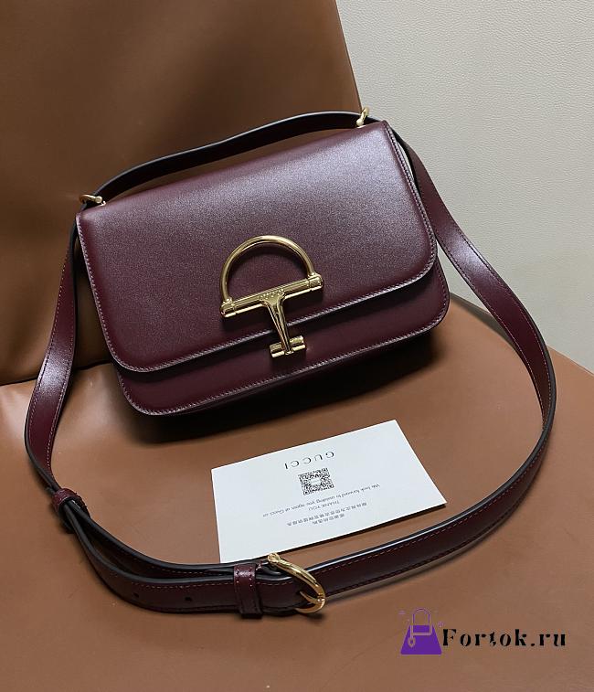 Fortok Gucci Siena small shoulder bag Rouge Leather 22.5*14*8CM - 1