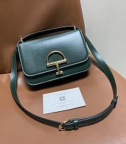 Fortok Gucci Siena small shoulder bag Green Leather 22.5*14*8CM - 1