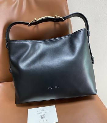 Fortok Gucci Beatrix medium tote bag Black Leather 35*27.5*11cm