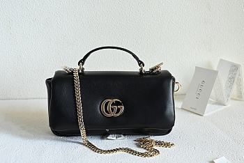 Fortok Gucci GG Milano Mini Top Handle Bag in Black leather 21 x 12.5 x 4.6cm