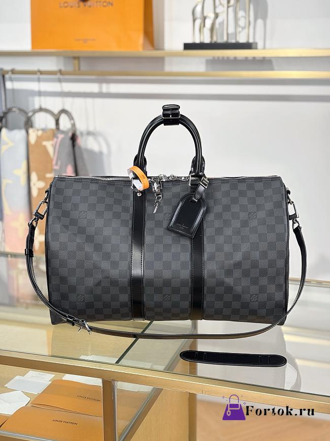 Fortok Louis Vuitton Keepall Bandoulière 45 in Damier Graphite Canvas 45x27x20cm - 1