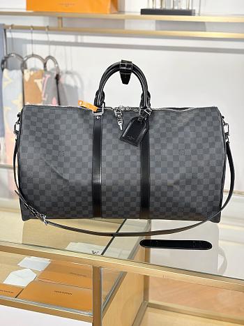 Fortok Louis Vuitton Keepall Bandoulière 55 in Damier Graphite Canvas 55x31x26cm