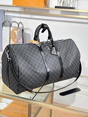 Fortok Louis Vuitton Keepall Bandoulière 55 in Damier Graphite Canvas 55x31x26cm - 2