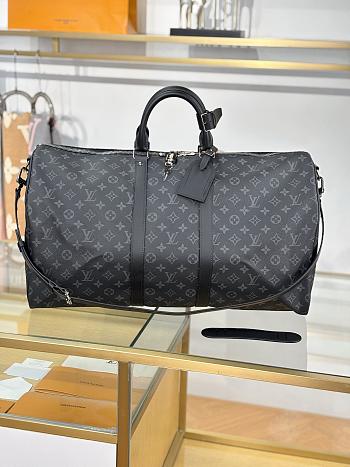 Fortok Louis Vuitton Keepall Bandoulière 55 in Monogram Eclipse canvas 55x31x26cm 