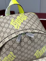 Fortok Gucci GG Supreme backpack with yellow graffiti-style 36.5 x 41 x 18cm - 5