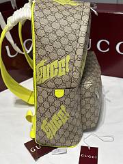 Fortok Gucci GG Supreme backpack with yellow graffiti-style 36.5 x 41 x 18cm - 2