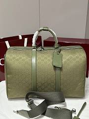 Fortok Gucci Ophidia Leather-Trimmed Monogrammed Coated-Canvas Duffle Bag Green 52x32x28cm - 1