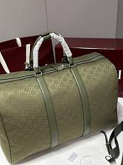 Fortok Gucci Ophidia Leather-Trimmed Monogrammed Coated-Canvas Duffle Bag Green 52x32x28cm - 2