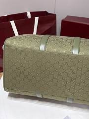 Fortok Gucci Ophidia Leather-Trimmed Monogrammed Coated-Canvas Duffle Bag Green 52x32x28cm - 4
