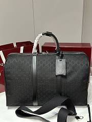 Fortok Gucci Ophidia Leather-Trimmed Monogrammed Coated-Canvas Duffle Bag Black 52x32x28cm - 1