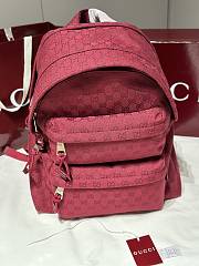Fortok Gucci Medium Backpack with Logo Fabric in Red 40x36.5x23cm - 1
