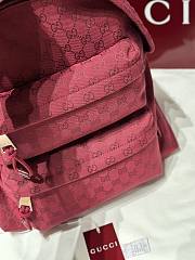 Fortok Gucci Medium Backpack with Logo Fabric in Red 40x36.5x23cm - 4