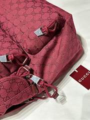 Fortok Gucci Medium Backpack with Logo Fabric in Red 40x36.5x23cm - 3