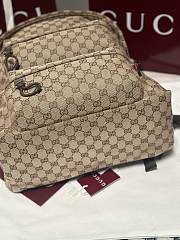 Fortok Gucci Medium Backpack with Logo Fabric in Brown 40x36.5x23cm - 2