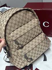 Fortok Gucci Medium Backpack with Logo Fabric in Brown 40x36.5x23cm - 3