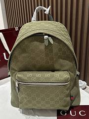 Fortok Gucci Medium Backpack with Logo Fabric in Green 40x36.5x23cm - 1