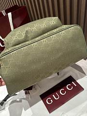 Fortok Gucci Medium Backpack with Logo Fabric in Green 40x36.5x23cm - 4