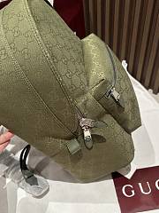 Fortok Gucci Medium Backpack with Logo Fabric in Green 40x36.5x23cm - 3