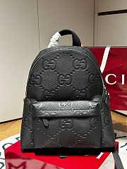 Fortok Gucci Medium Jumbo GG backpack in black leather Black 35.5x 40x 17cm - 1