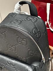 Fortok Gucci Medium Jumbo GG backpack in black leather Black 35.5x 40x 17cm - 3