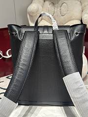 Fortok Gucci Medium Backpack with Web in black leather 34x 40x 12cm - 3
