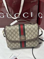 Fortok Gucci Ophidia medium top handle bag Brown 24×17.5×11.5cm - 1