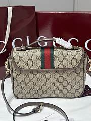 Fortok Gucci Ophidia medium top handle bag Brown 24×17.5×11.5cm - 4