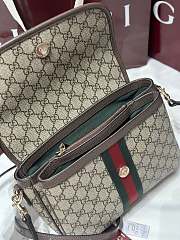 Fortok Gucci Ophidia medium top handle bag Brown 24×17.5×11.5cm - 3