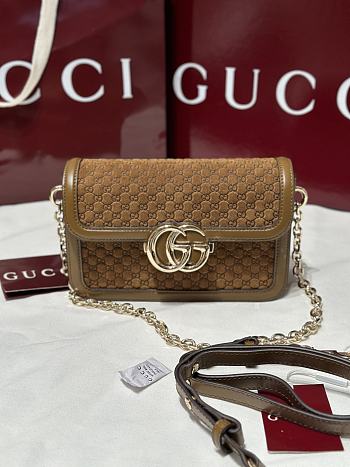 Fortok  Gucci GG Marmont small shoulder bag in a Brown 1.5×14x9cm 