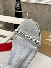 Fortok Christian Louboutin Pyraclou Silver 60 mm Espadrilles Twinkle Pattern - 6