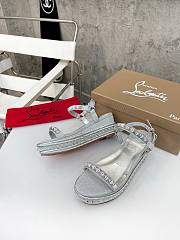 Fortok Christian Louboutin Pyraclou Silver 60 mm Espadrilles Twinkle Pattern - 2