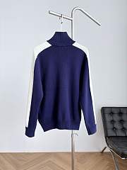Fortok Gucci Cotton Knit Zip Bomber Jacket in blue - 5