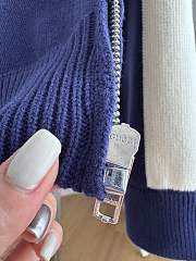 Fortok Gucci Cotton Knit Zip Bomber Jacket in blue - 4