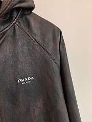 Fortok Prada Hooded Leather Jacket Brown - 6