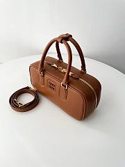 Fortok Miu Miu Arcadie Leather Medium Bag Brown 12×27×9cm - 4