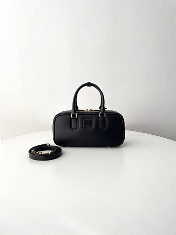 Fortok Miu Miu Arcadie Leather Medium Bag Black 12×27×9cm
