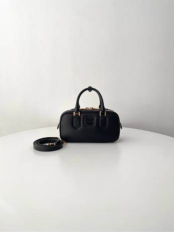 Fortok Miu Miu Arcadie Leather Small Bag Black 10.5×22×7.5cm
