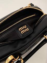 Fortok Miu Miu Arcadie Leather Small Bag Black 10.5×22×7.5cm - 3