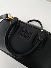 Fortok Miu Miu Arcadie Leather Small Bag Black 10.5×22×7.5cm - 4